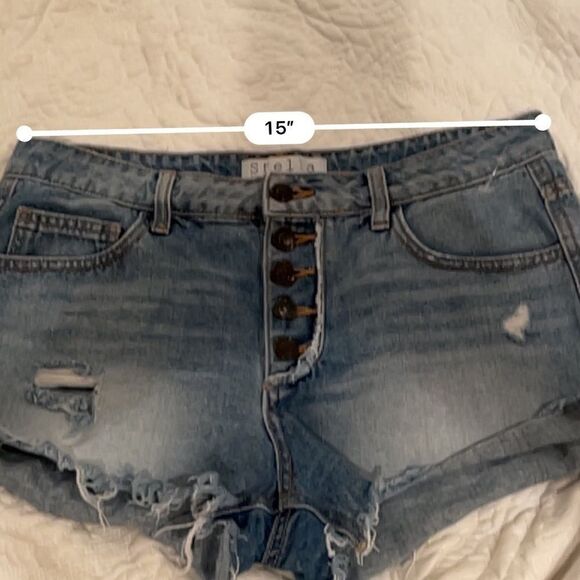 Stella Laguna Beach button jean distressed shorts - Picture 10 of 11